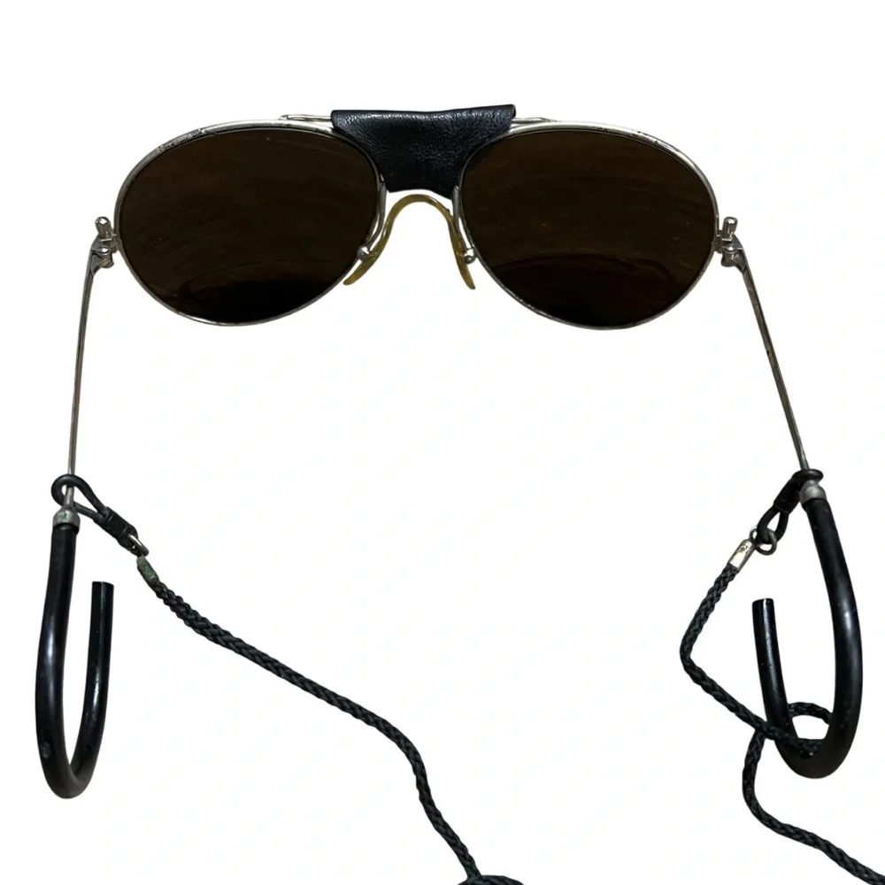 Vintage 80’s Julbo Sunglasses Leather Side Shields Made in France Original Case